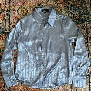 Lulu's Women’s Button Down Blue Shirt